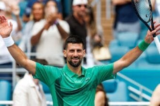 Novak Jjokovic Advances Miami Open 1000 wins Record Masters