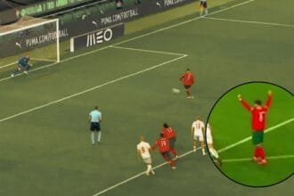 Bruno Fernandes during Cristiano Ronaldo miss