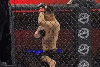 Missing Fist: Miguel Sanson breaks the rock "people's elbow" before slam knockout