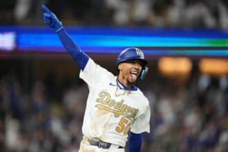 Dodgers' Mookie Betts has appeared in the brutal illness he's dealing with over the past few weeks.