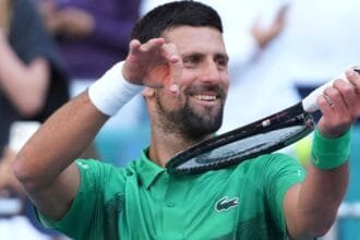 Novak Djokovic cruise in the first Miami Open match since 2019