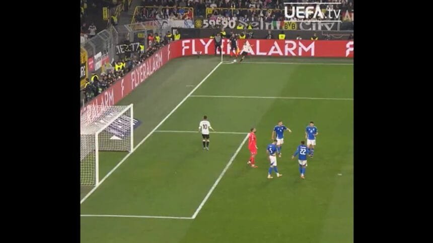 Joshua Kimic and Jamal Musciara recreate Liverpool's "immediately filmed" goal in Germany's draw against Italy (video)