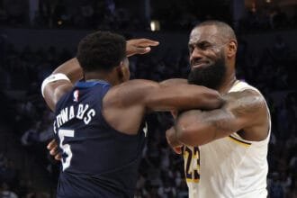 Anthony Edwards describes the intensely pushed game against LeBron James in Game 4 victory. "I was trying..."