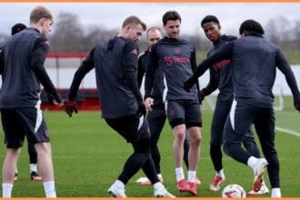 Man United players in training