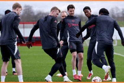 Man United players in training