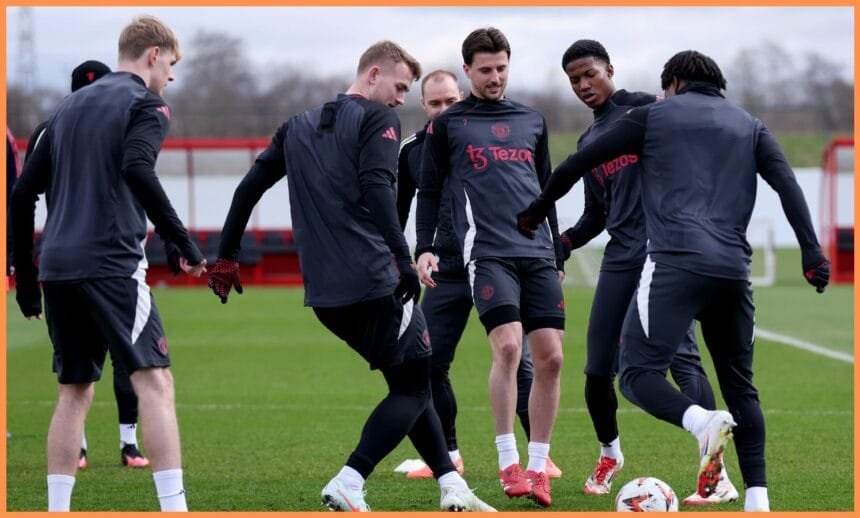 Man United players in training