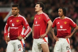 Man United players in action