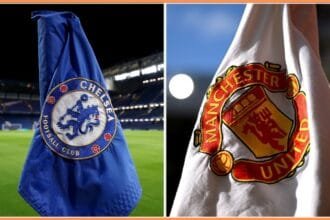 Chelsea and Manchester United flags
