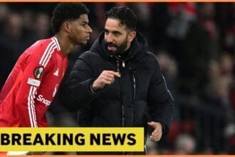 Marcus Rashford with Ruben Amorim