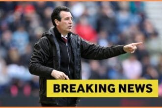 Unai Emery gestures on the touchline for Aston Villa