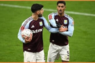 Marco Asensio and Marcus Rashford in action for Aston Villa
