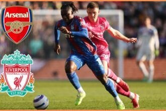 Eberechi Eze in action for Crystal Palace against Ipswich