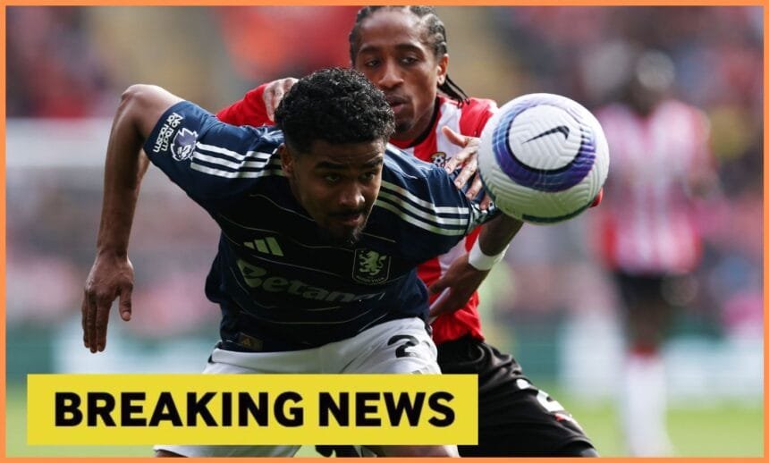 Kyle Walker-Peters in action for Southampton against Aston Villa