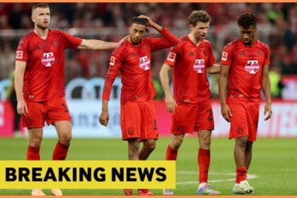 Kingsley Coman with his Bayern Munich teammates