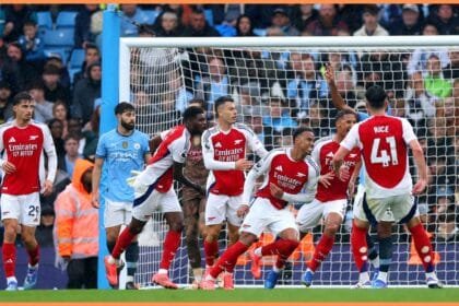 Arsenal players celebrating