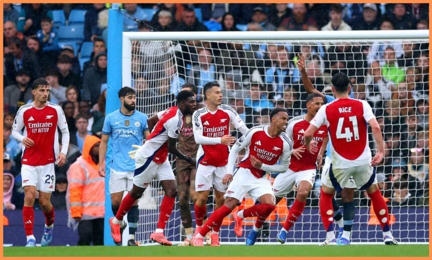 Arsenal players celebrating