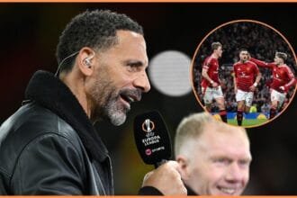 Rio Ferdinand on punditry duty as Man Utd beat Lyon