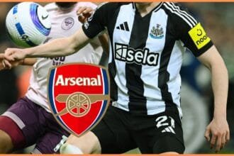 Bryan Mbeumo in action for Brentford against Newcastle