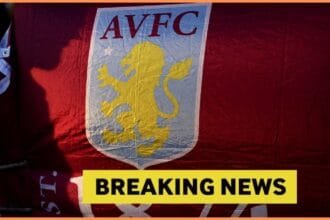 Aston Villa logo with breaking news banner