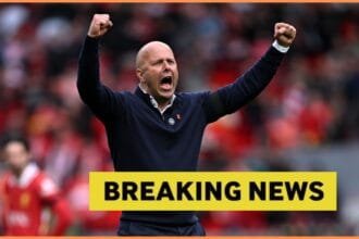 Arne Slot celebrates Liverpool