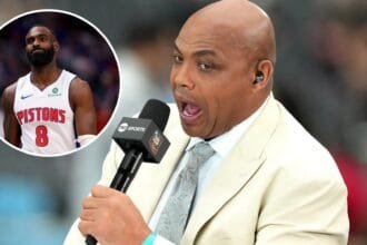 Charles Barkley is asking NBA officials a fiery question after missing a foul call in the Pistons vs Knicks game.