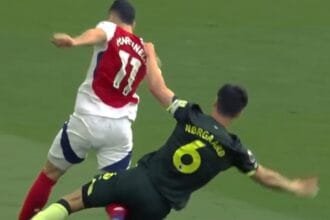 Brentford midfielder Christian Norgaard escapes red card for a dangerous tackle in Arsenal winger Gabriel Martinelli (video)