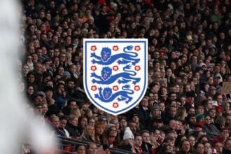 Fans look on during the UEFA Women
