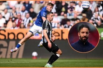 Liam Delap in action for Ipswich, and Ruben Amorim