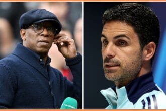 Ian Wright and Mikel Arteta