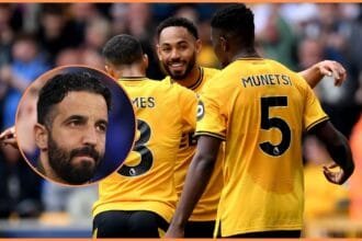 Man Utd manager Ruben Amorim and Wolves forward Matheus Cunha