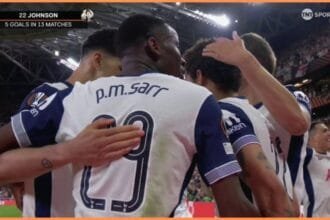 Video: Tottenham Strike first in the Europa League final when Brennan Johnson scores