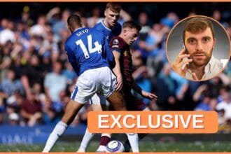 Liam Delap in action for Ipswich against Everton