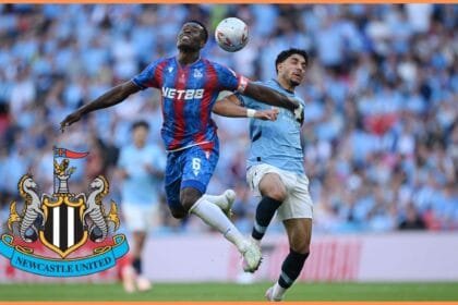 Marc Guehi in action for Crystal Palace against Manchester City
