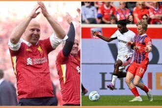 Arne Slot and Jeremie Frimpong