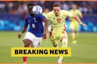 Arnaud Kalimuendo in action for France against Spain