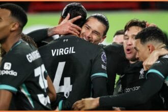 Liverpool players celebrating