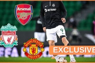 Viktor Gyokeres warming up for Sporting Lisbon