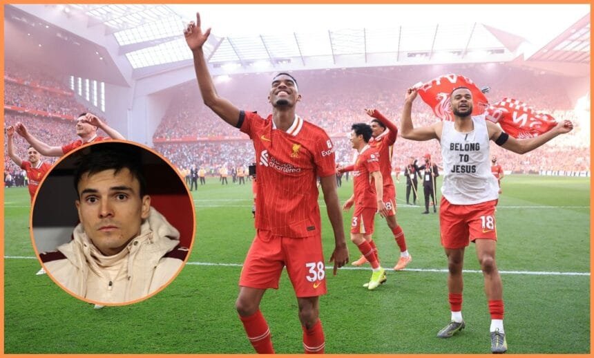 Ryan Gravenberch celebrates Liverpool