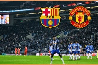 Samu Aghehowa celebrates a goal for Porto