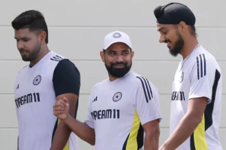 Harshit Rana, Mohammed Shami and Arshdeep Singh