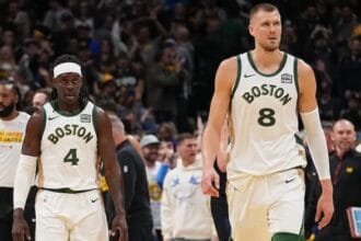 Kristaps Porzingis and Jrue Holiday pic