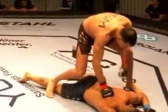 Missing the fist: The battle ends in seconds following a suspicious knockout punch