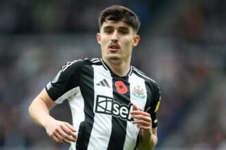 Tino Livramento in action for Newcastle