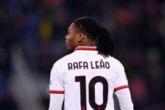 Rafael Leao in action for AC Milan against Bologna