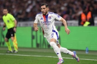 Rayan Cherki in action for Lyon