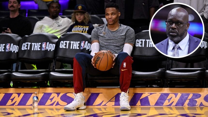 Shaquille O'Neal makes Key Russell Westbrook Point by saying, "I want to see it..." and flips the Denver Nuggets into the OKC Thunder..."