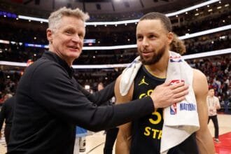Steve Kerr makes a callback for Clay Thompson and Kevin Durant when asked about Stephen Curry's injuries