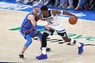 The OKC Thunder has the Minnesota Timberwolves historically low score in the first half of WCF Game 5
