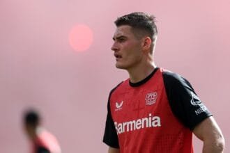Patrik Schick looks on during a game