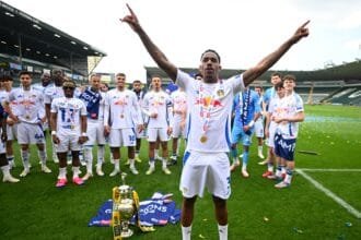 Junior Firpo celebrating for Leeds United